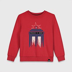 Свитшот хлопковый детский Light tardis, цвет: красный