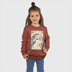 Свитшот хлопковый детский Провожающая в последний путь Фрирен эльф, цвет: кирпичный — фото 2