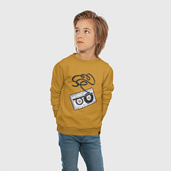 Свитшот хлопковый детский Аудиокассета, цвет: горчичный — фото 2