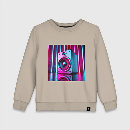 Детский свитшот Неоновая акустика на вечеринке / Миндальный – фото 1