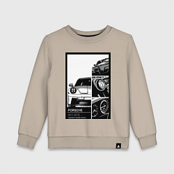 Свитшот хлопковый детский Porsche 911 автомобиль, цвет: миндальный