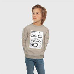Свитшот хлопковый детский Машина Porsche, цвет: миндальный — фото 2