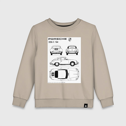 Детский свитшот Машина Porsche / Миндальный – фото 1