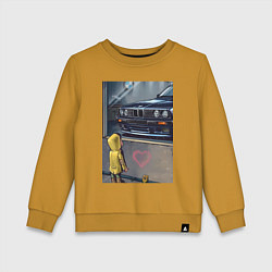 Свитшот хлопковый детский BMW арт, цвет: горчичный