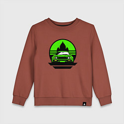 Свитшот хлопковый детский Nissan skyline retro style, цвет: кирпичный