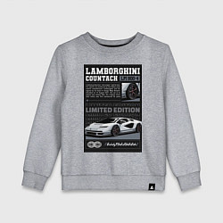 Свитшот хлопковый детский Lamborghini countach, цвет: меланж