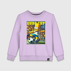 Свитшот хлопковый детский Euro cup - Bart Simpson, цвет: лаванда