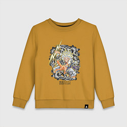 Свитшот хлопковый детский One piece молния Moncey D Luffy, цвет: горчичный