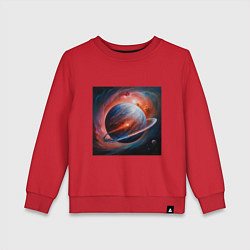 Свитшот хлопковый детский Огненная планета, цвет: красный