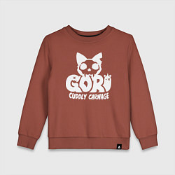 Свитшот хлопковый детский Goro cuddly carnage logo, цвет: кирпичный