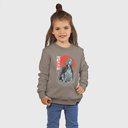 Свитшот хлопковый детский Токийские мстители Манджиро Сано, цвет: утренний латте — фото 2
