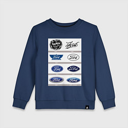 Свитшот хлопковый детский Ford логотип, цвет: тёмно-синий