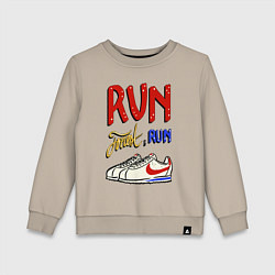 Свитшот хлопковый детский Форест Гамп - беги Форрест беги, цвет: миндальный