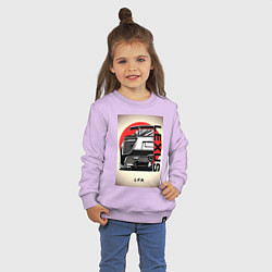 Свитшот хлопковый детский Lexus автомобиль jdm, цвет: лаванда — фото 2