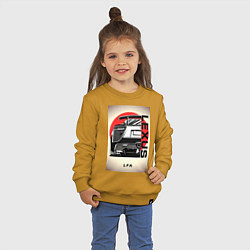 Свитшот хлопковый детский Lexus автомобиль jdm, цвет: горчичный — фото 2