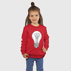 Свитшот хлопковый детский Мозг и лампочка, цвет: красный — фото 2