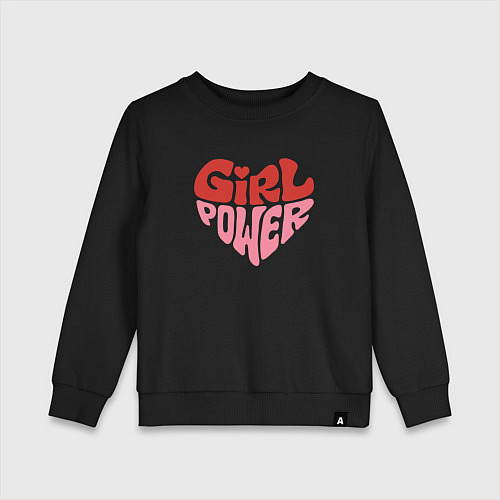 Детский свитшот Girl Power / Черный – фото 1