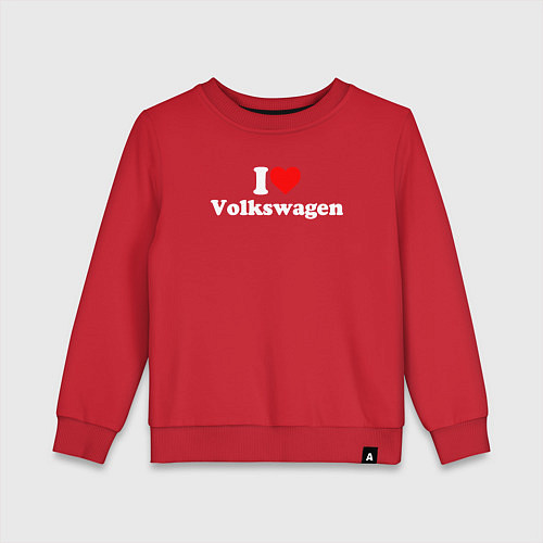 Детский свитшот I love Volkswagen / Красный – фото 1