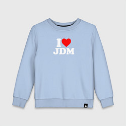 Свитшот хлопковый детский I love JDM, цвет: мягкое небо
