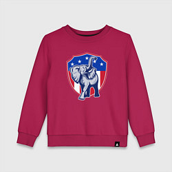 Свитшот хлопковый детский Elephant USA, цвет: маджента