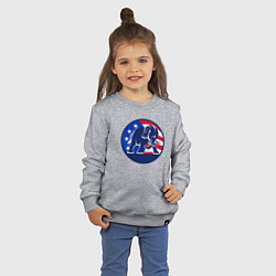 Свитшот хлопковый детский Слон - США, цвет: меланж — фото 2
