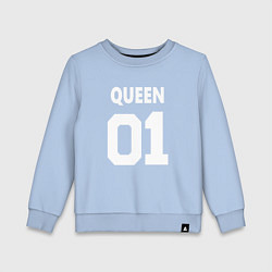 Свитшот хлопковый детский Футбольная надпись 01 королева, цвет: мягкое небо