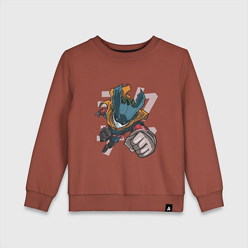 Детский свитшот Моя геройская академия Деку в костюме / Кирпичный – фото 1