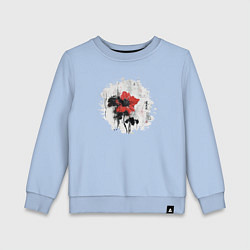 Свитшот хлопковый детский Большой красный цветок в китайском стиле, цвет: мягкое небо