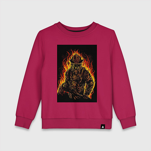 Детский свитшот Пожарный огнеборец / Маджента – фото 1