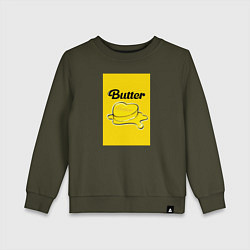 Свитшот хлопковый детский Butter масло, цвет: хаки