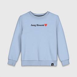 Свитшот хлопковый детский BTS Jung Ho-seok, цвет: мягкое небо