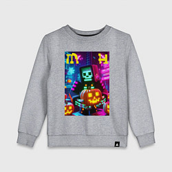Свитшот хлопковый детский Minecraft and halloween collaboration - ai art, цвет: меланж