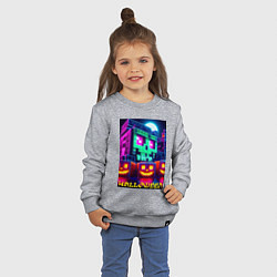 Свитшот хлопковый детский Halloween and Minecraft - collaboration, цвет: меланж — фото 2