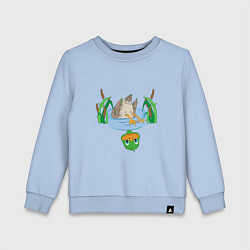 Свитшот хлопковый детский Любопытный утенок, цвет: мягкое небо