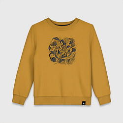 Свитшот хлопковый детский Органические линии, цвет: горчичный