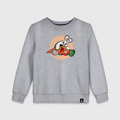 Детский свитшот Голодный кролик / Меланж – фото 1
