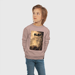 Свитшот хлопковый детский Oleg облака мрачные, цвет: пыльно-розовый — фото 2