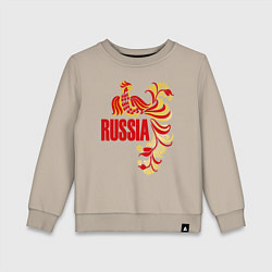 Свитшот хлопковый детский Russia, цвет: миндальный