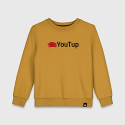Свитшот хлопковый детский Youtup youtube, цвет: горчичный
