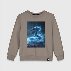 Свитшот хлопковый детский Змея в молниях, цвет: утренний латте