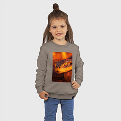 Свитшот хлопковый детский Огненная змея, цвет: утренний латте — фото 2