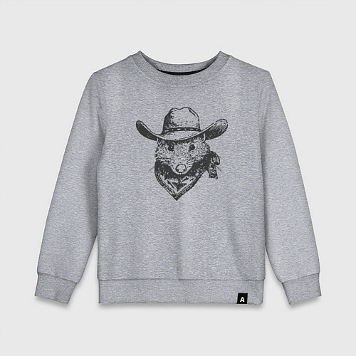 Детский свитшот Опоссум ковбой / Меланж – фото 1