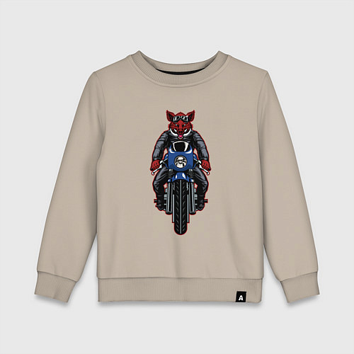 Детский свитшот Кабан байкер / Миндальный – фото 1