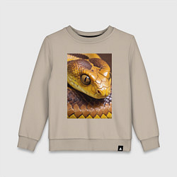 Свитшот хлопковый детский Песчаная змея, цвет: миндальный