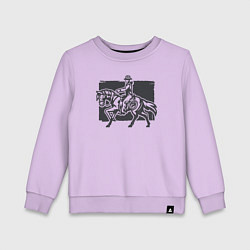 Свитшот хлопковый детский Ковбой на коне, цвет: лаванда