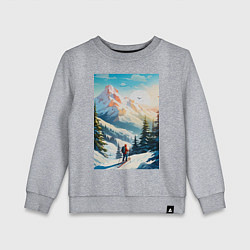 Детский свитшот Лыжник в горах