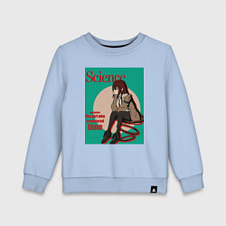 Свитшот хлопковый детский Курису Макисэ наука - Врата Штейна, цвет: мягкое небо