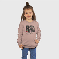 Свитшот хлопковый детский Корни рок регги, цвет: пыльно-розовый — фото 2