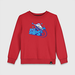 Свитшот хлопковый детский Космические корабли, цвет: красный