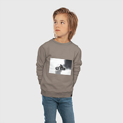 Свитшот хлопковый детский Крутой байкер скетч, цвет: утренний латте — фото 2